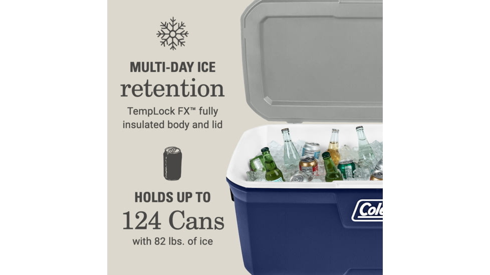 Coleman 316 Series 150-Quart Hard Cooler, Twiling/Red/White, CM1010810001-52