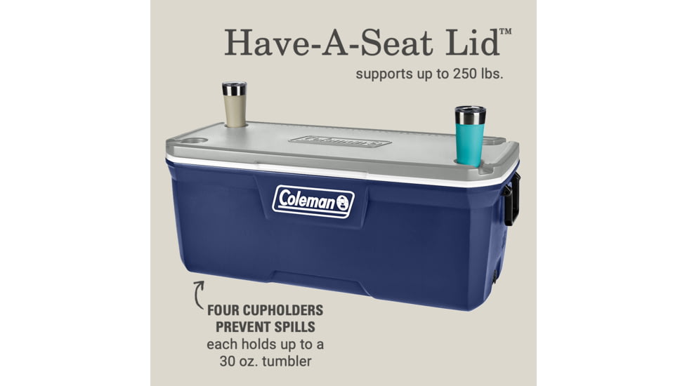 Coleman 316 Series 150-Quart Hard Cooler, Twiling/Red/White, CM1010810001-52