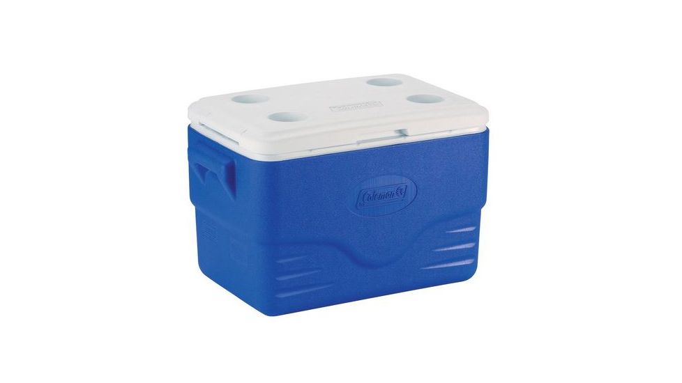 Coleman 36 Quart Cooler, Cup Holders in Lid, Blue, Holds 46 Cans 6281A718G