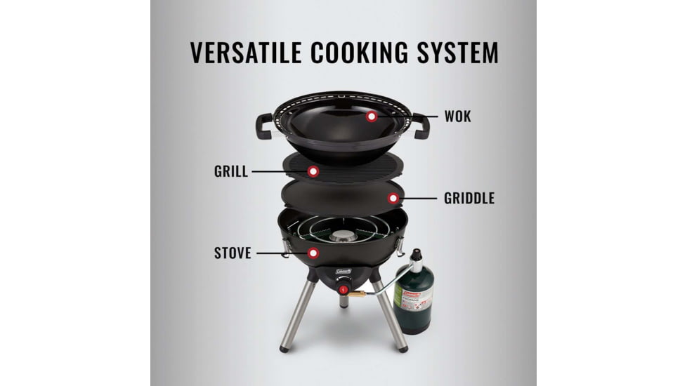 Coleman 4-in-1 Portable Propane Gas Cooking System, Black, 2000035015