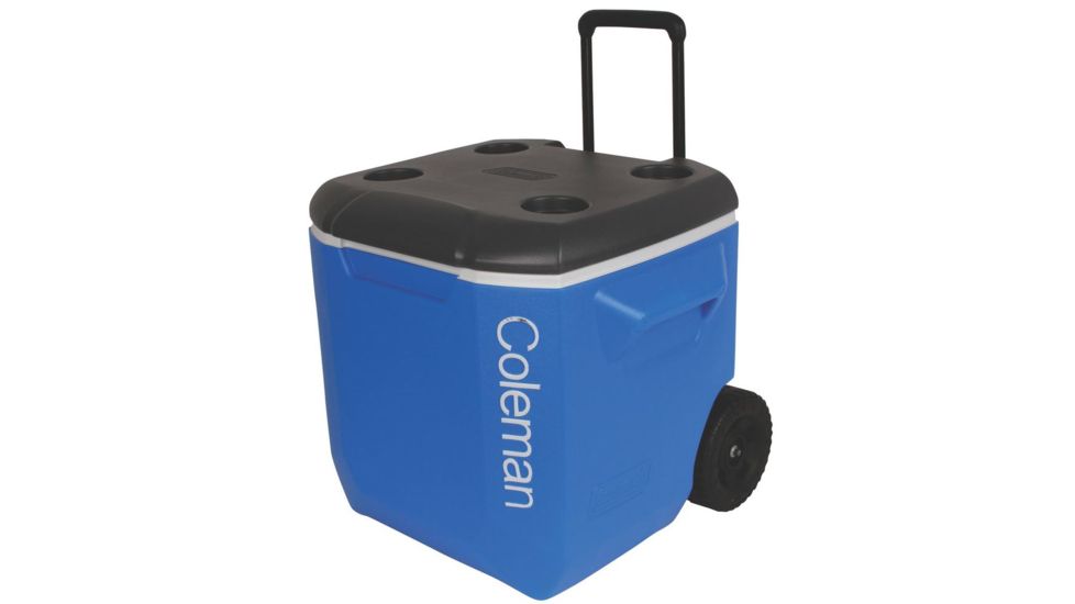 Coleman 45 Quart Wheeled Cooler, 5888, Blue / White / Dark Gray, Holds 70 Cans 3000002557