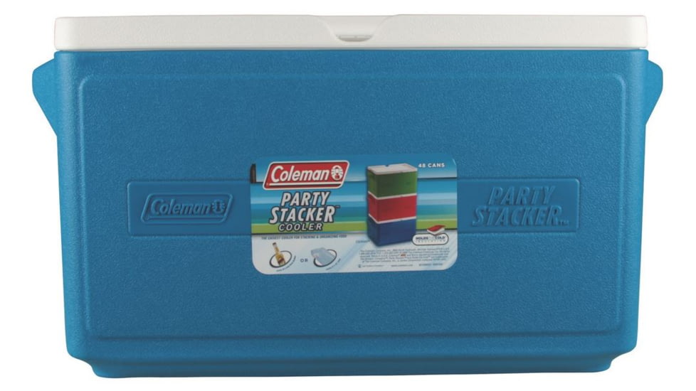 Coleman 48 Can PartyStacker Cooler, Compatible W/ Other PartyStacker Items, Blue, 33 Quarts 3000000480