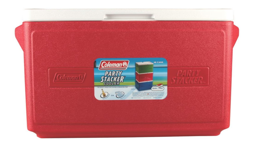 Coleman 48 Can PartyStacker Cooler, Compatible W/ Other PartyStacker Items, Red, 33 Quarts 3000000481