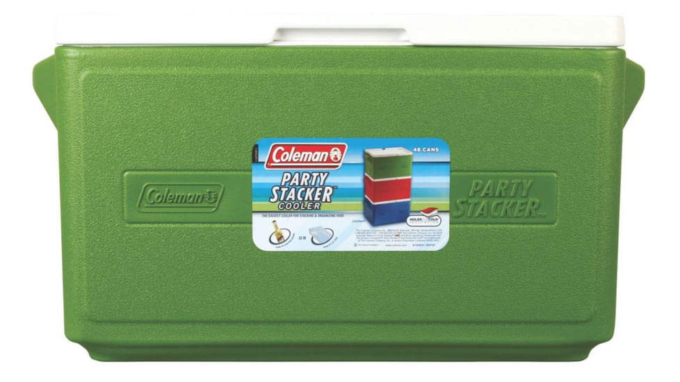 Coleman 48 Can PartyStacker Cooler, Compatible W/ Other PartyStacker Items, Green, 33 Quarts 3000000482