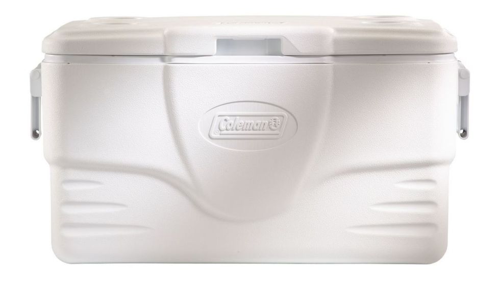 Coleman 50 Quart Marine Cooler, White, Holds 71 Cans 6250A763