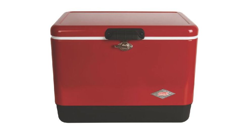 Coleman Vintage Steel-Belted 54 Quart Personal Cooler, Red/White, CM1010810001-22