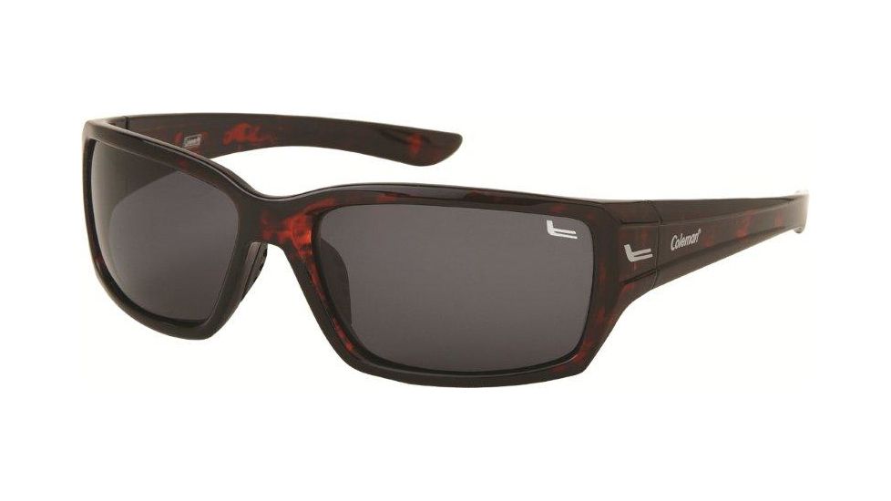 Coleman 6004 Polarized Sunglasses - Burgundy Tortoise Shell Frame, Smoke Lenses CC1 6004-C3