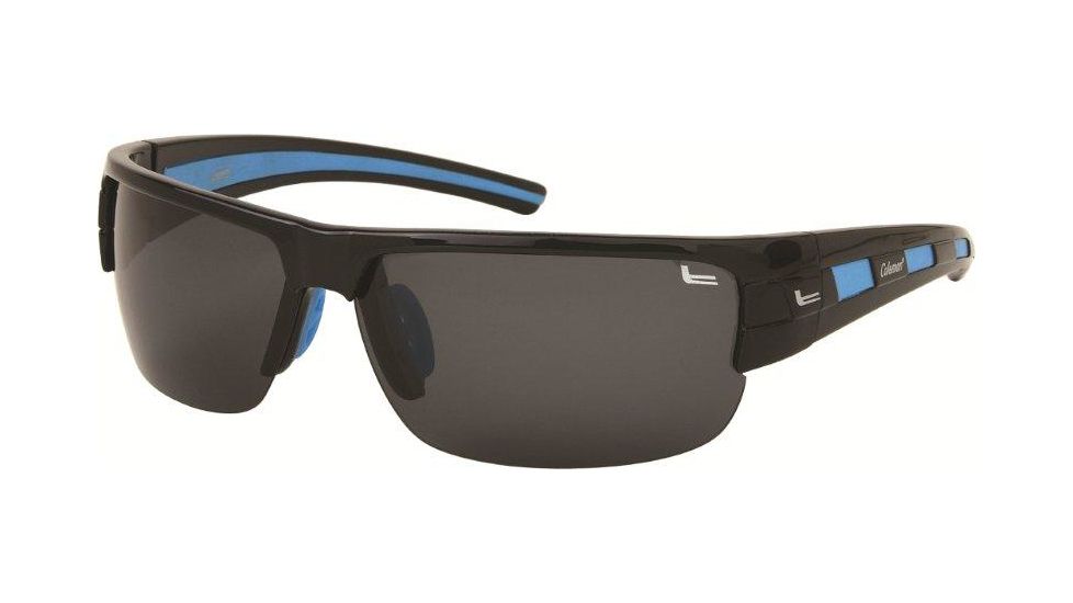 Coleman 6007 Polarized Sunglasses - Black And Blue Frame, Smoke Lenses CC1 6007-C1