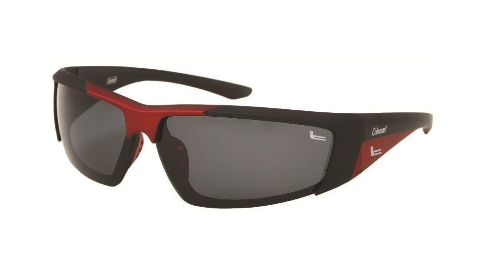 Coleman 6011 Polarized Sunglasses - Black And Red Frame, Smoke Lenses CC1 6011-C2