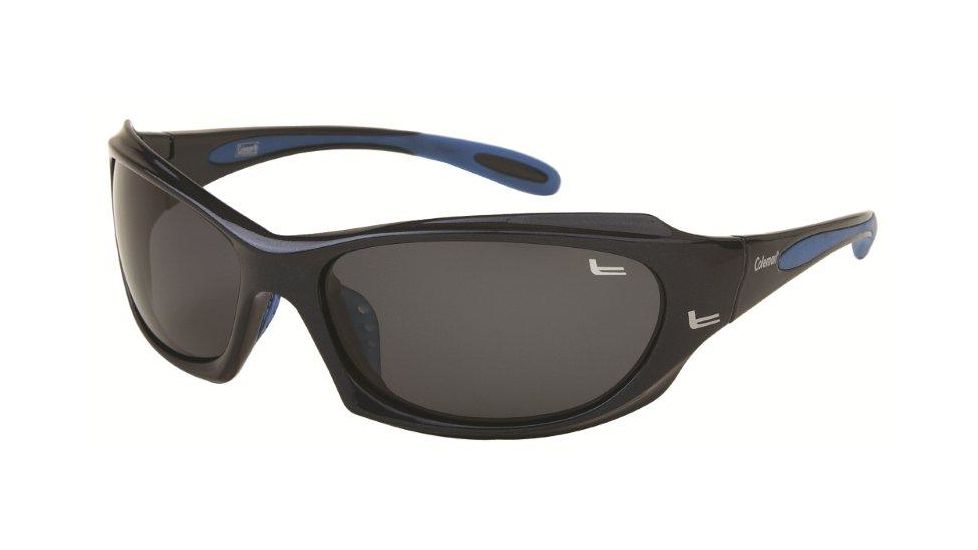 Coleman 6012 Polarized Sunglasses - Black And Blue Frame, Smoke Lenses CC1 6012-C1