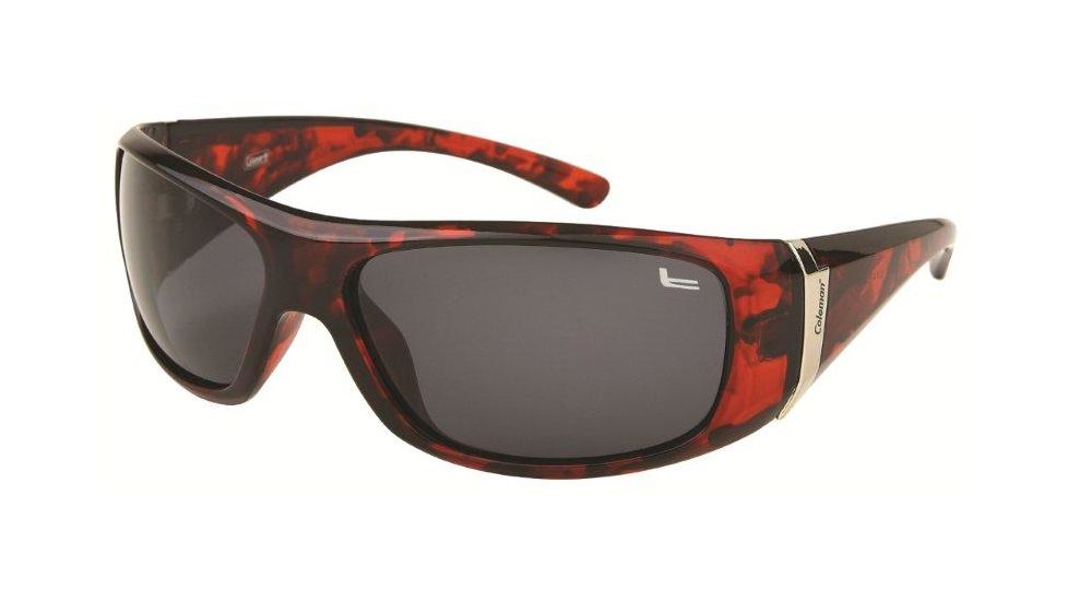Coleman 6014 Polarized Sunglasses - Burgundy Tortoise Shell Frame, Smoke Lenses CC1 6014-C3