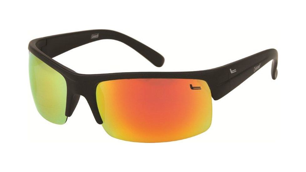 Coleman 6015 Polarized Sunglasses - Matte Black  Frame, Smoke red flash Lenses CC1 6015-C1