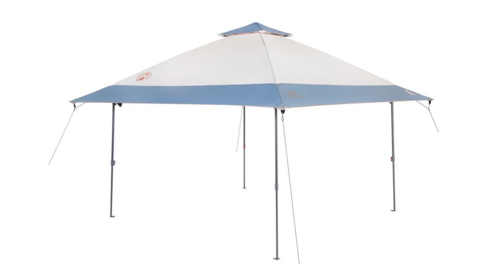Coleman All Night Instant Lighted Shelter, Center Height 9 ft 4 in, White / Blue, 10 ft x 10 ft 2000024276