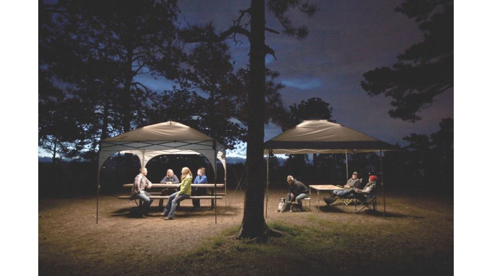 Coleman All Night Instant Lighted Shelter, Center Height 9 ft 4 in, White / Blue, 10 ft x 10 ft 2000024276