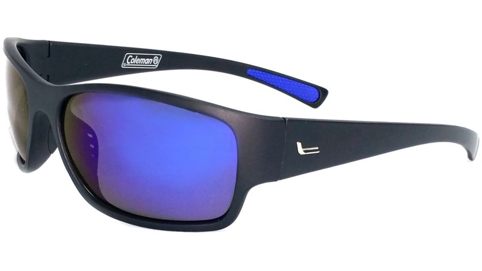 Coleman Backpacker Sunglasses, Matte Black Frame, Blue Lens Lens, Polarized, C6052-C2
