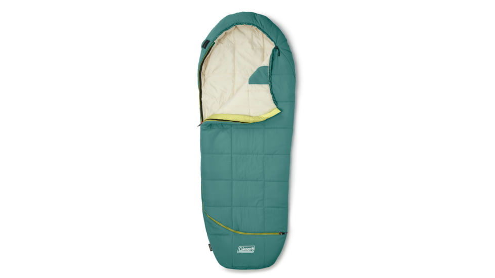 Coleman Big Bay Contoured Sleeping Bag, 40F, Big/Tall, Green, CM1010410015-4