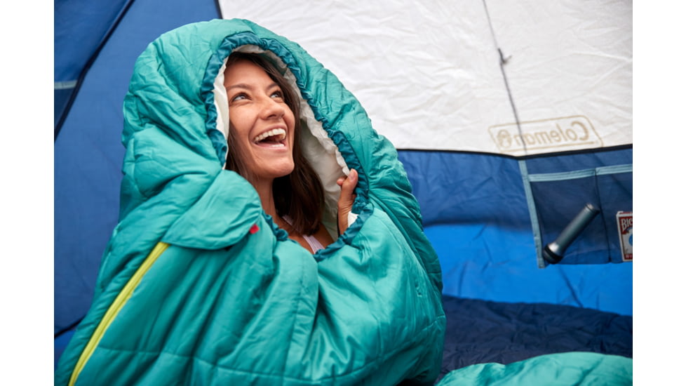 Coleman Big Bay Contoured Sleeping Bag, 40F, Big/Tall, Green, CM1010410015-4