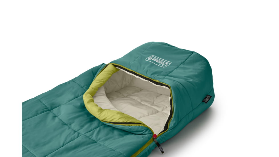 Coleman Big Bay Contoured Sleeping Bag, 40F, Big/Tall, Green, CM1010410015-4