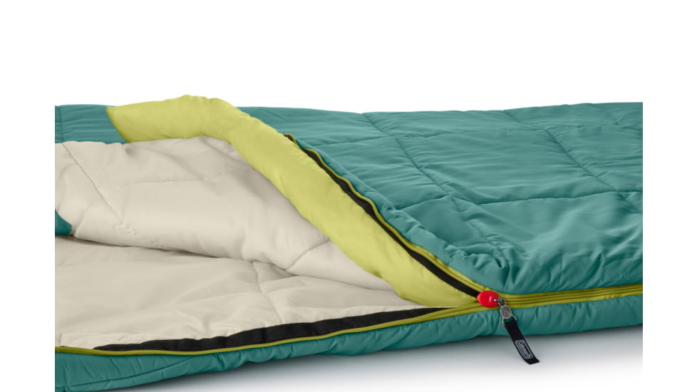 Coleman Big Bay Contoured Sleeping Bag, 40F, Big/Tall, Green, CM1010410015-4