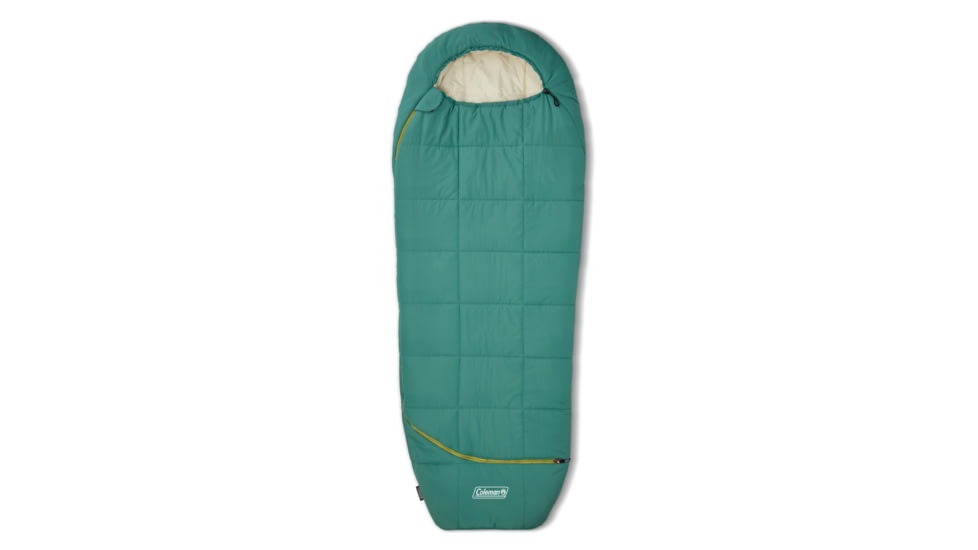 Coleman Big Bay Contoured Sleeping Bag, 40F, Big/Tall, Green, CM1010410015-4