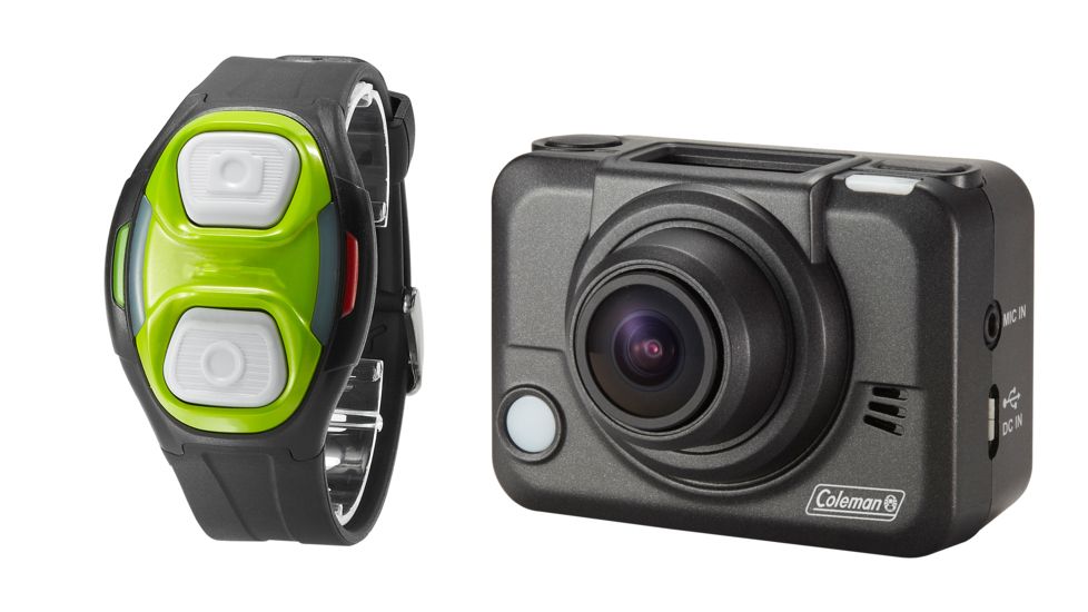 Coleman Bravo2 1080p HD &amp; 5.0 MP Waterproof Sports Camera Kit w/Wi-Fi and Remote Control Watch, Black CX12WP+RC