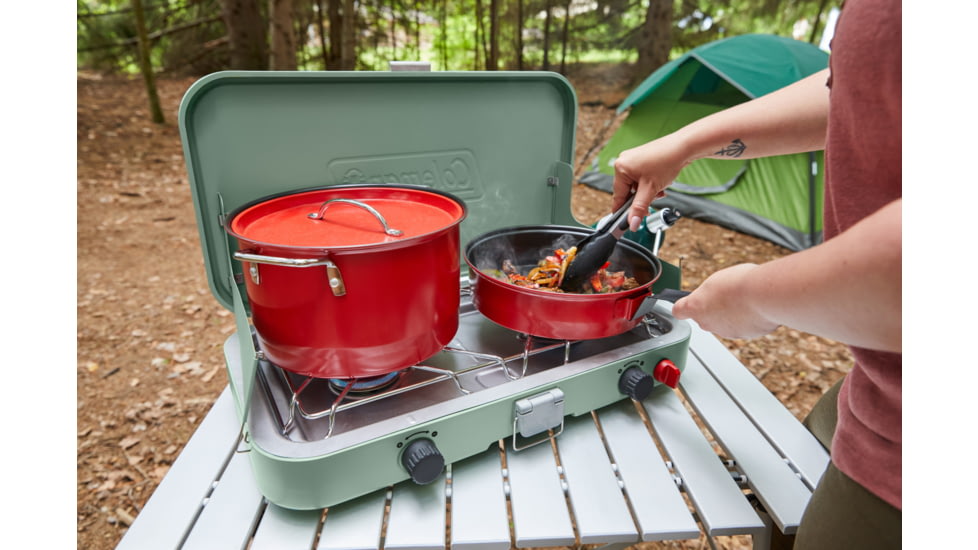 Coleman Cascade 222 2-Burner Propane Camping Stove, Moss, CM1011010003-2
