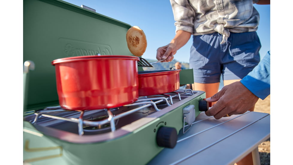 Coleman Cascade 222 2-Burner Propane Camping Stove, Moss, CM1011010003-2