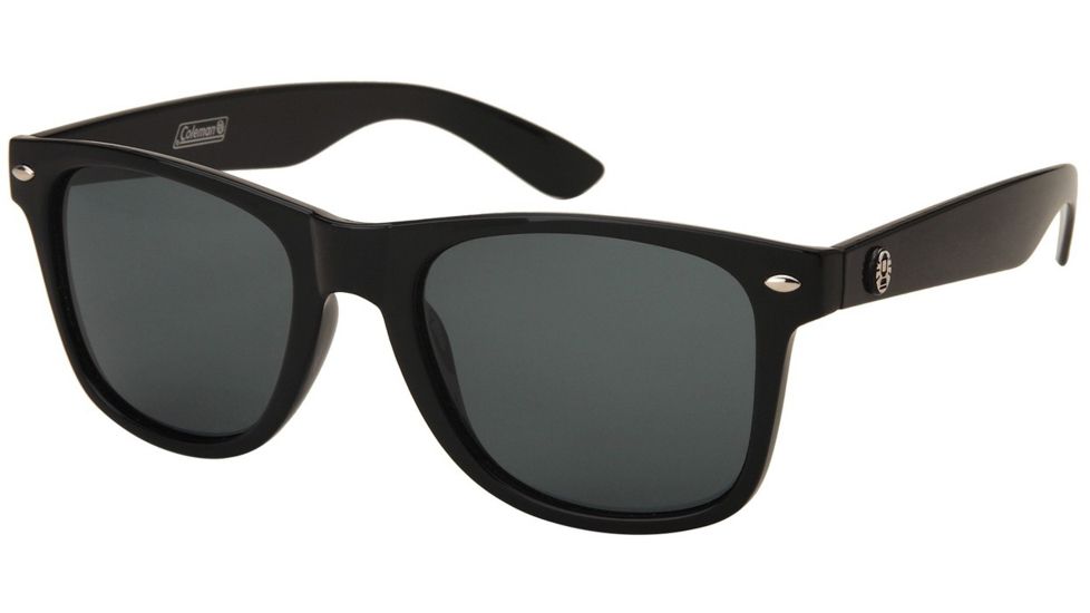 Coleman Classic Sunglasses, Shinny Black Frame, Black Lens Lens, Polarized, C6061-C1