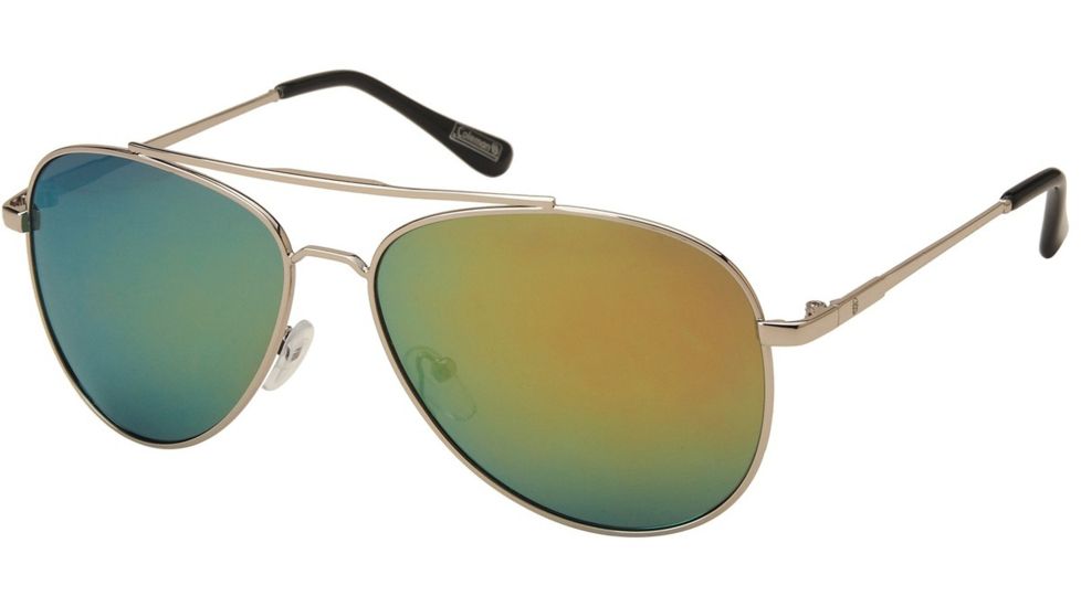 Coleman Classic Sunglasses, Silver Metal Frame, Yellow Revo Lens Lens, Polarized, C6057-C1