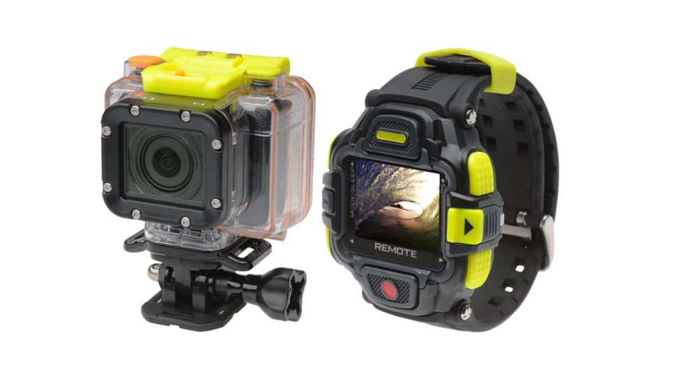 Coleman Conquest2 1080p60fps HD &amp; 16.0 MP Waterproof Sports Camera Kit w/Wi-Fi and Color LCD Remote Control Watch, Black CX16WP+LCD