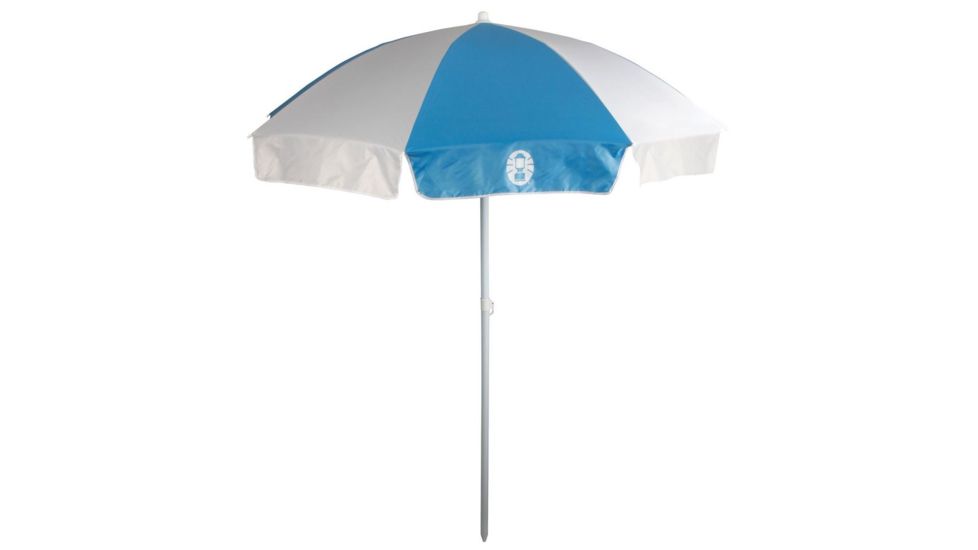 Coleman Day Trip Umbrella, Portable, Blue / White, Diameter 5 ft 6 in / Height 6 ft 8 in 2000014792