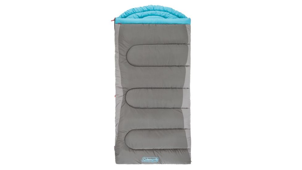 Coleman Dexter Point 30 Big-N-TallSleeping Bag, Machine Washable, Gray / Blue, 84 x 39 in 2000018135