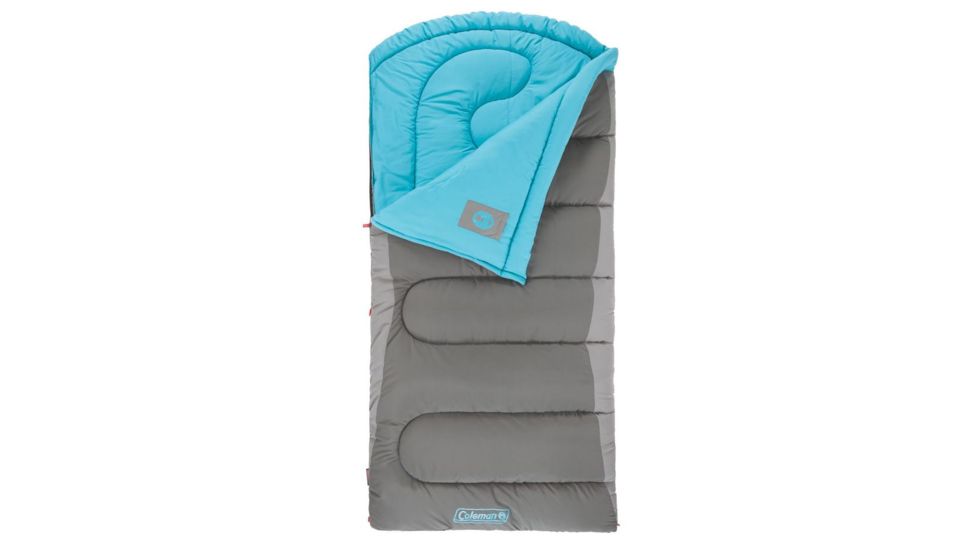 Coleman Dexter Point 30 Big-N-TallSleeping Bag, Machine Washable, Gray / Blue, 84 x 39 in 2000018135