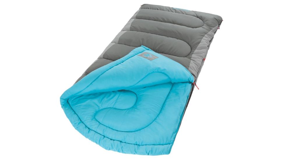 Coleman Dexter Point 30 Big-N-TallSleeping Bag, Machine Washable, Gray / Blue, 84 x 39 in 2000018135