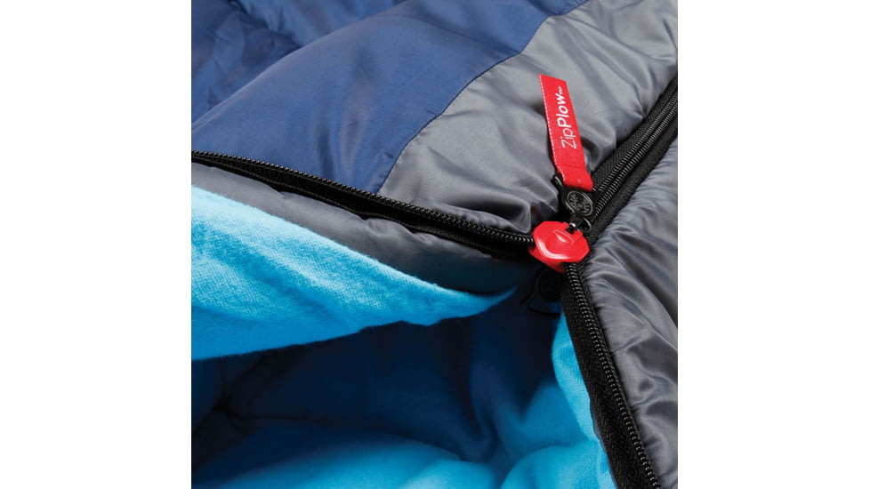 Coleman Dexter Point 30 Sleeping Bag, Contoured Head, Interior Tuck Pocket, Gray / Blue, 78 x 33 in 2000018129