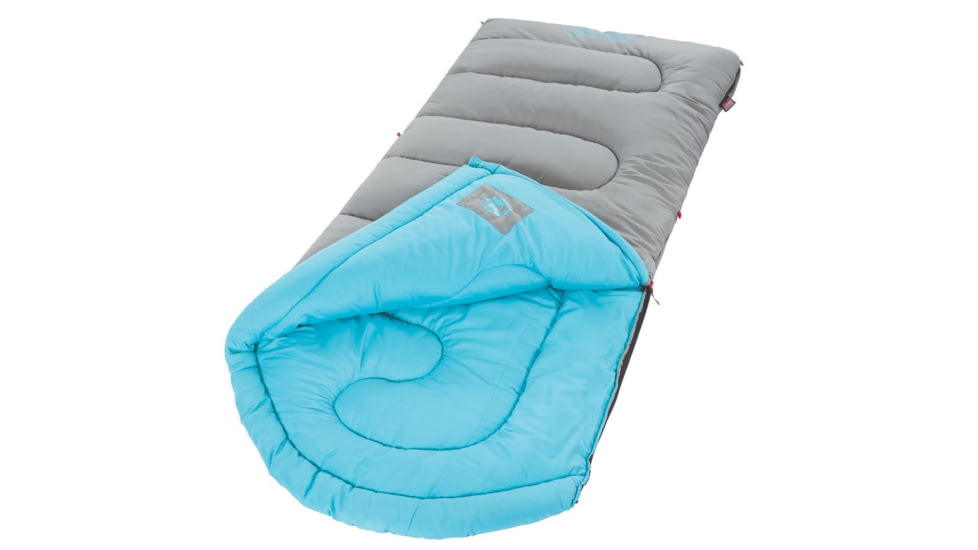 Coleman Dexter Point 30 Sleeping Bag, Contoured Head, Interior Tuck Pocket, Gray / Blue, 78 x 33 in 2000018129