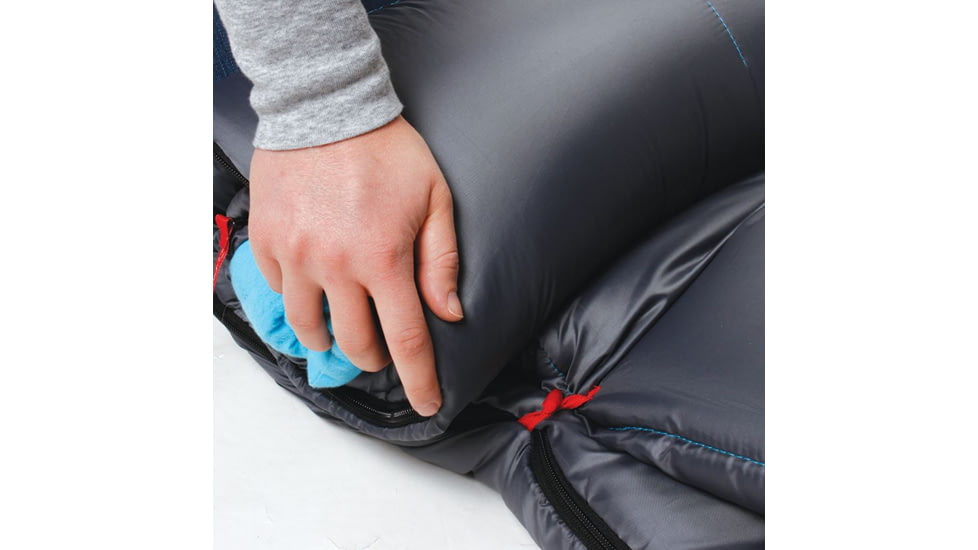 Coleman Dexter Point 30 Sleeping Bag, Contoured Head, Interior Tuck Pocket, Gray / Blue, 78 x 33 in 2000018129