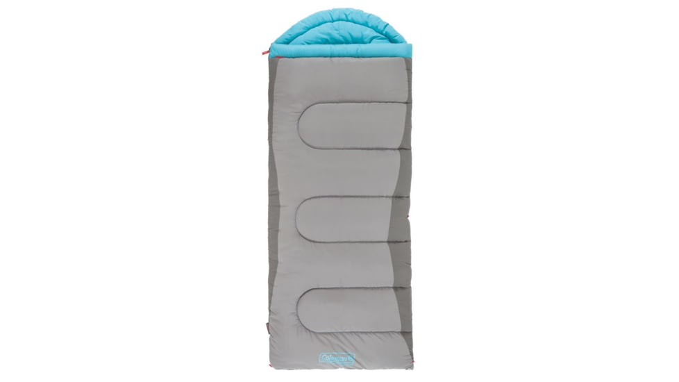 Coleman Dexter Point 30 Tall Sleeping Bag,  Countoured Head,  Interior Tuck Pocket, Gray / Blue, 82 x 33 in 2000018132