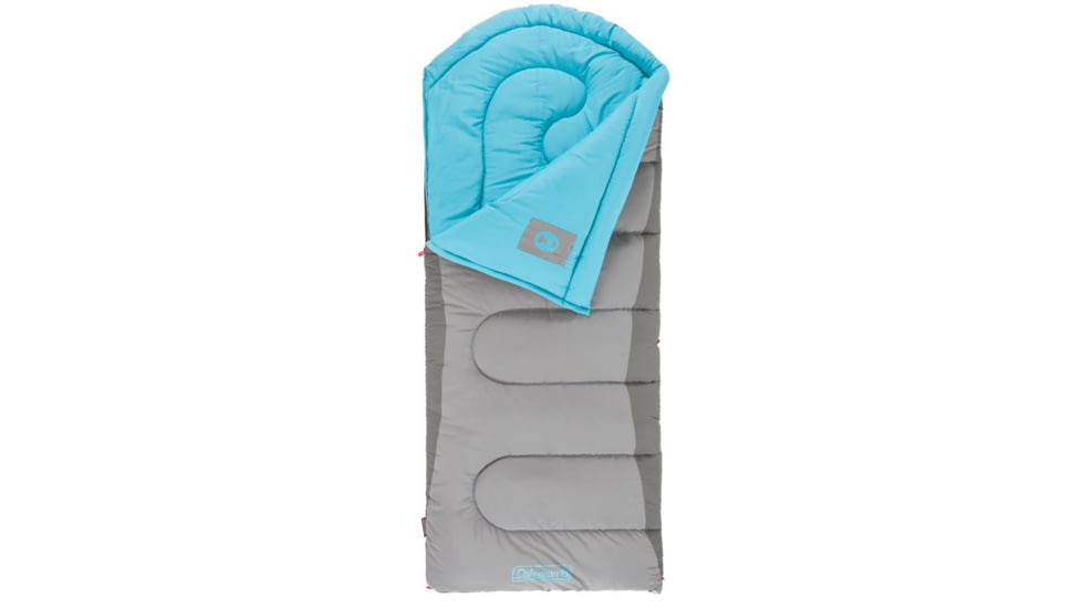 Coleman Dexter Point 30 Tall Sleeping Bag,  Countoured Head,  Interior Tuck Pocket, Gray / Blue, 82 x 33 in 2000018132