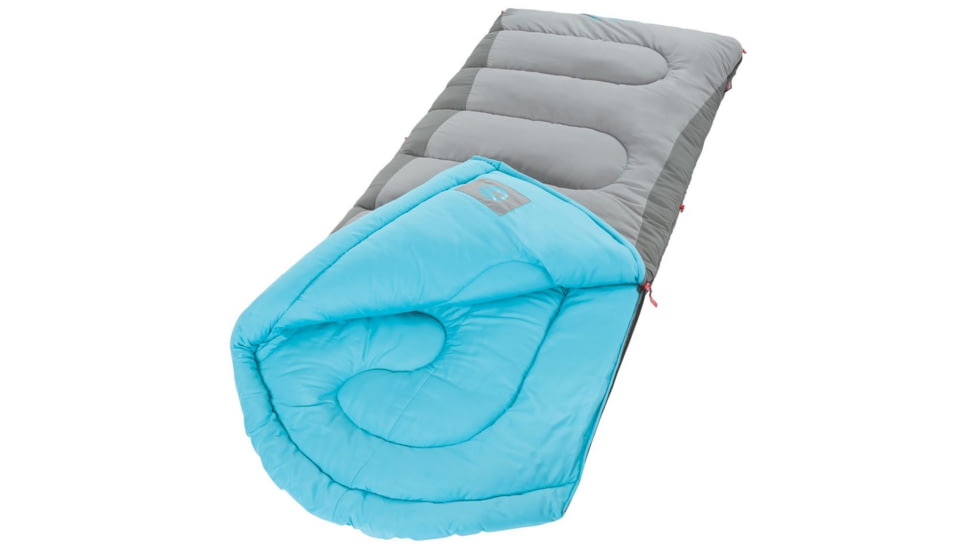 Coleman Dexter Point 30 Tall Sleeping Bag,  Countoured Head,  Interior Tuck Pocket, Gray / Blue, 82 x 33 in 2000018132