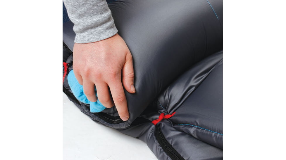 Coleman Dexter Point 30 Tall Sleeping Bag,  Countoured Head,  Interior Tuck Pocket, Gray / Blue, 82 x 33 in 2000018132