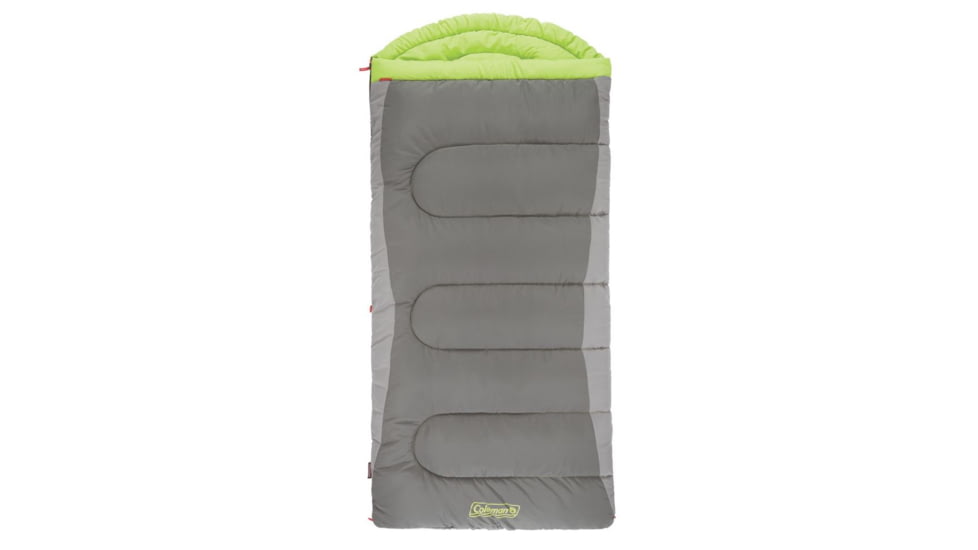Coleman Dexter Point 40 Big-N-Tall Sleeping Bag, Machine Washable, Gray / Green, 84 x 39 in 2000018134