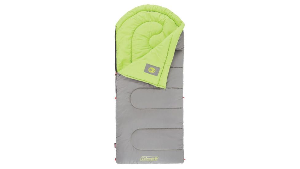 Coleman Dexter Point 40 Sleeping Bag,  Contoured Head, Gray / Green, 78 x 33 in 2000018128
