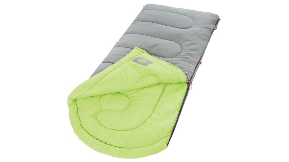 Coleman Dexter Point 40 Sleeping Bag,  Contoured Head, Gray / Green, 78 x 33 in 2000018128