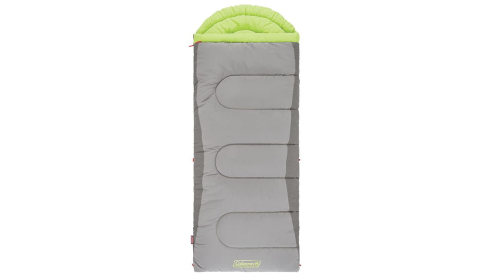 Coleman Dexter Point 40 Tall Sleeping Bag,  Contoured Head, Gray / Green, 82 x 33 in 2000018131