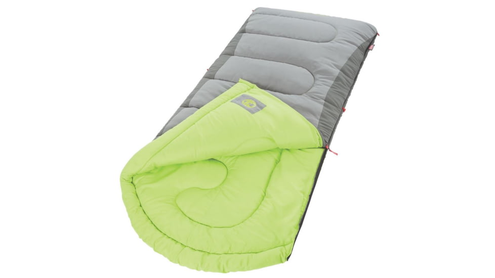 Coleman Dexter Point 40 Tall Sleeping Bag,  Contoured Head, Gray / Green, 82 x 33 in 2000018131