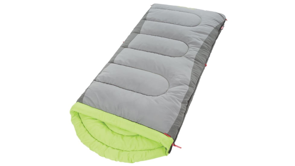 Coleman Dexter Point 40 Tall Sleeping Bag,  Contoured Head, Gray / Green, 82 x 33 in 2000018131