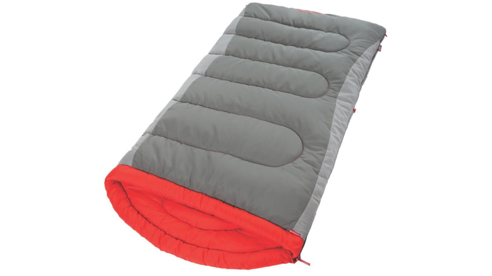 Coleman Dexter Point 50 Big-N-Tall Sleeping Bag, Machine Washable, Gray / Red, 84 x 39 in 2000018133