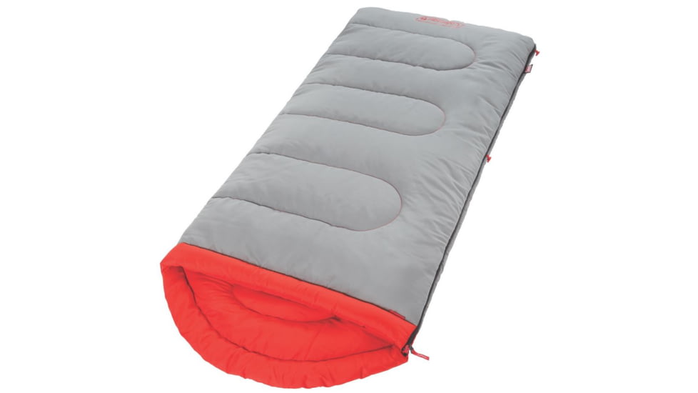 Coleman Dexter Point 50 Regular Sleeping Bag, Contoured Head, Gray / Red, 78 x 33 in 2000018127