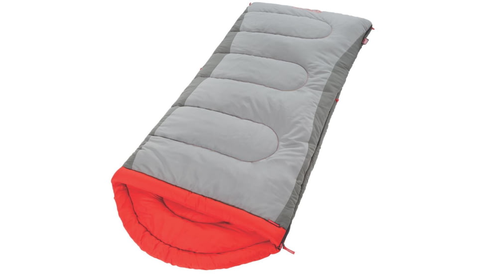 Coleman Dexter Point 50 Tall  Sleeping Bag, Contoured Head, Gray / Red, 82 x 33 in 2000018130